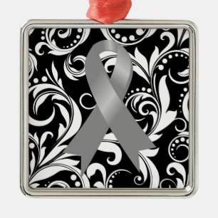 Ornamento De Metal Fita Deco do cancro cerebral Noir