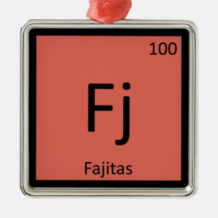 Ornamento De Metal Fj - Fajitas Química Símbolo da Tabela Periódica