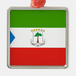 Ornamento De Metal Flag of Equatorial Guinea (Africa)