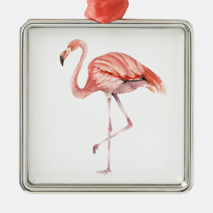 Ornamento De Metal Flamingo Rosa