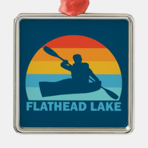 Ornamento De Metal Flathead Lake Montana Kayak