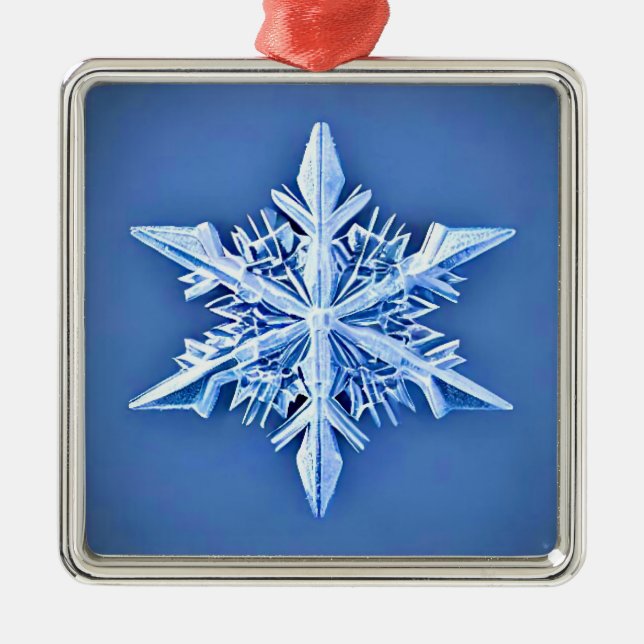 Ornamento De Metal Floco de neve - snowflake (Frente)