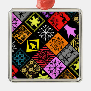 Ornamento De Metal Floco geométrico de neve dos elementos de Natal s