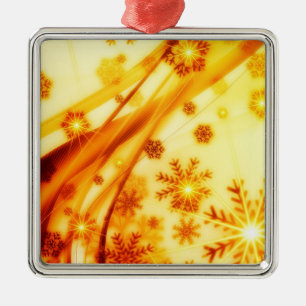 Ornamento De Metal Flocos de neve de Natal ouro