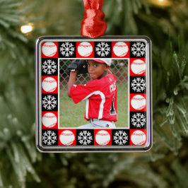 Ornamento De Metal Flocos de neve personalizados do jogador de beiseb