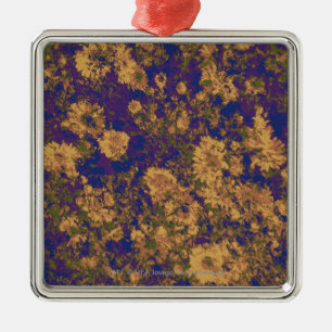 Ornamento De Metal Flor amarela