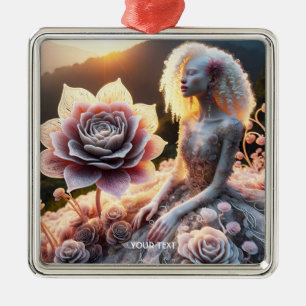 Ornamento De Metal Flor Branca Fantasy Girl