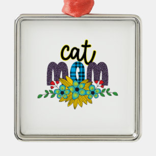 Ornamento De Metal Flor da Mamãe de Gato