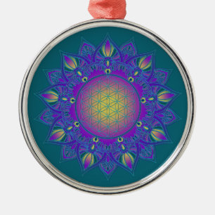 Ornamento De Metal Flor Da Vida - Índia Mandala 3