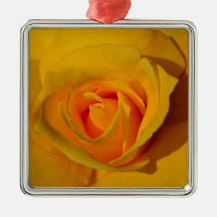 Ornamento De Metal Flor floral elegante Rosa amarela
