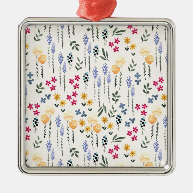 Ornamento De Metal Flor Primavera Botânico Floral (Frente)