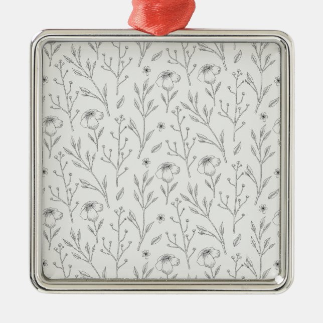 Ornamento De Metal Flor Primavera Botânico Floral (Frente)