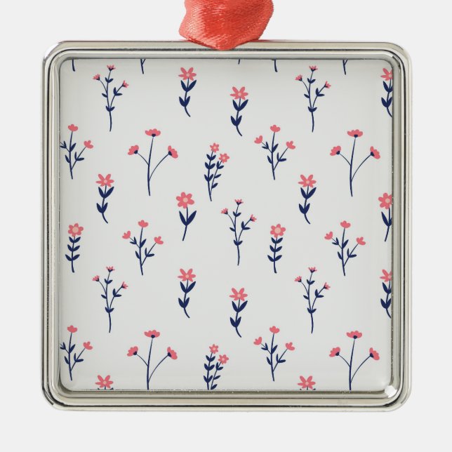 Ornamento De Metal Flor Primavera Botânico Floral (Frente)