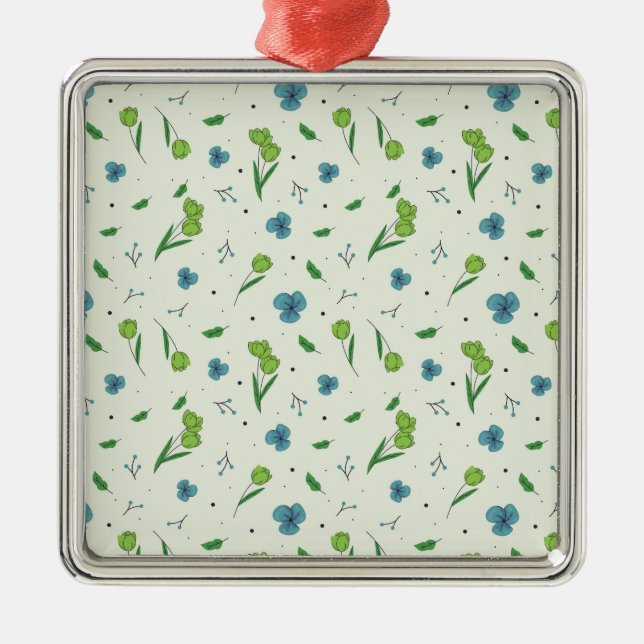 Ornamento De Metal Flor Primavera Botânico Floral (Frente)