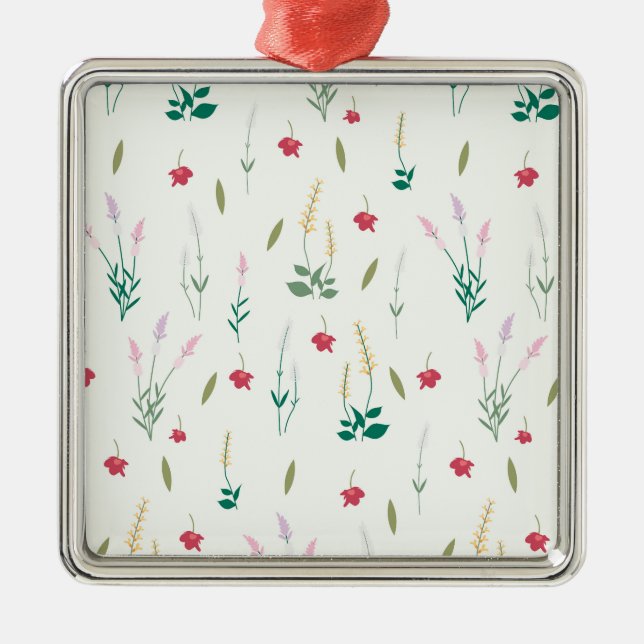 Ornamento De Metal Flor Primavera Botânico Floral (Frente)