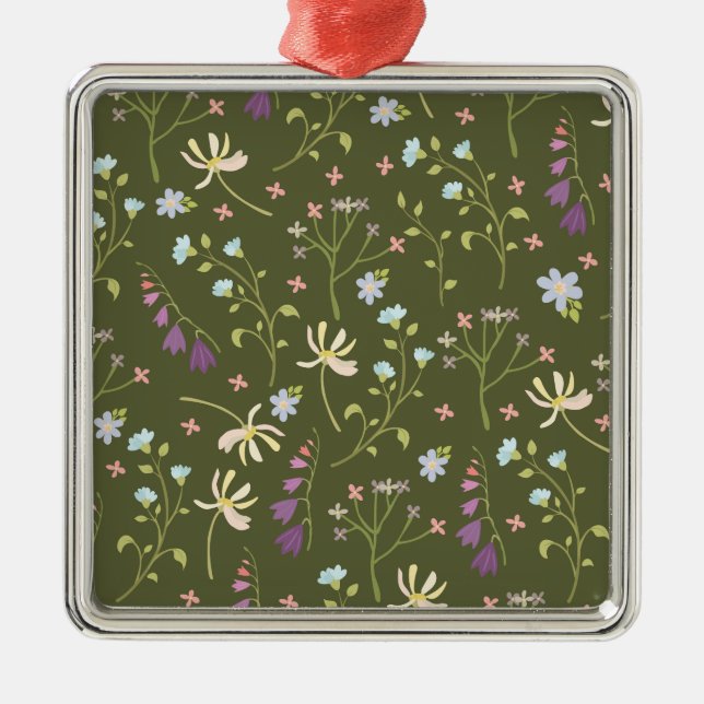 Ornamento De Metal Flor Primavera Botânico Floral (Frente)