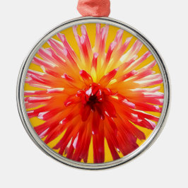 Ornamento De Metal Flor rosa e amarela