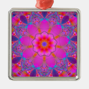 Ornamento De Metal Flor rosa Mandala
