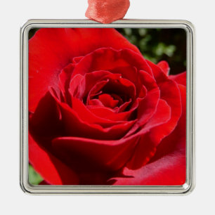 Ornamento De Metal Flor Rosa vermelha brilhante Flor