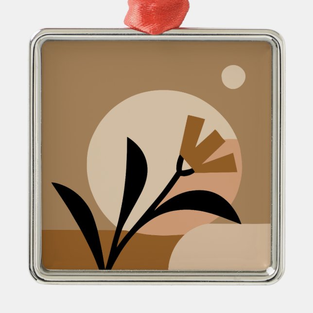 Ornamento De Metal Flor Sun Boho (Frente)