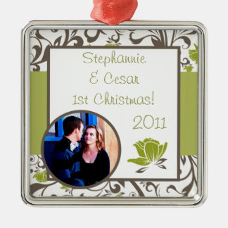 Ornamento De Metal Floral/Ramificações Verdes Personalizadas do Ornam