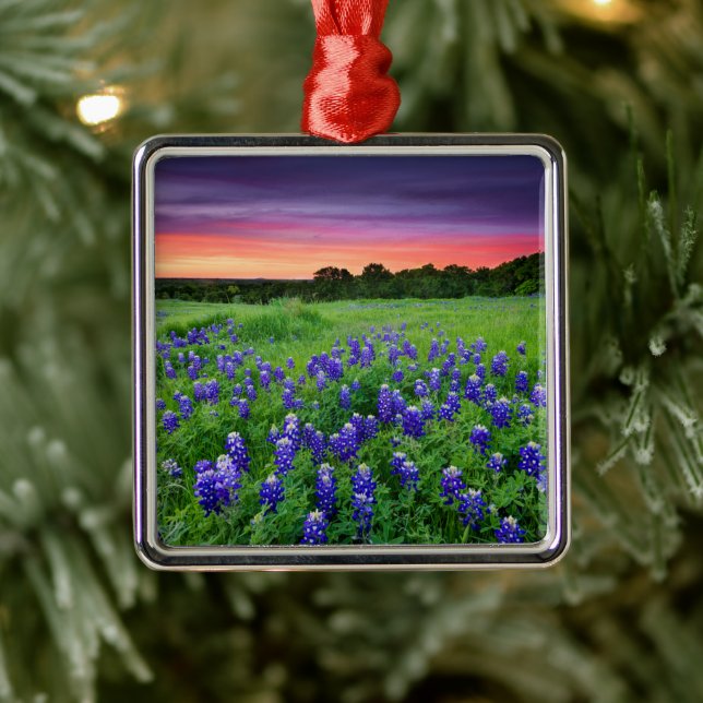 Ornamento De Metal Flores | Bluetooth no Texas Sunset (Árvore)