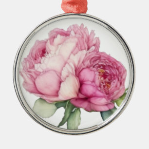 Ornamento De Metal Flores cor-de-água cor-de-rosa penteados rosas ros