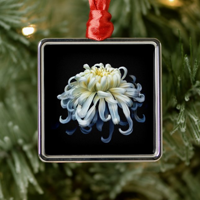 Ornamento De Metal Flores | Crolisântemo branco (Árvore)