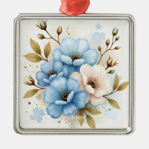 Ornamento De Metal Flores de Aquarela de Pastel Fantasy
