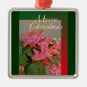 Ornamento De Metal Flores de Cacto de Natal Feliz Natal