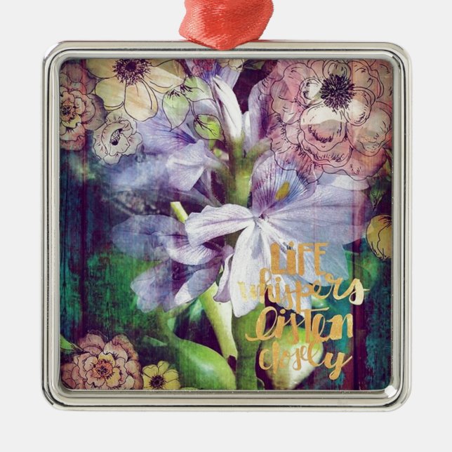 Ornamento De Metal Flores De Plantas De Pond (Frente)