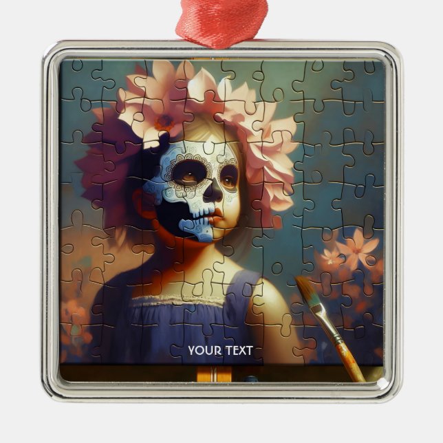 Ornamento De Metal Flores de Quebra-cabeça Fantasy (Frente)