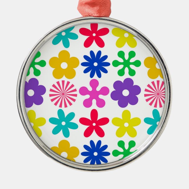 ORNAMENTO DE METAL FLORES DE RETRO GROOVY (Frente)