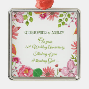 Ornamento De Metal Flores do 20 religioso