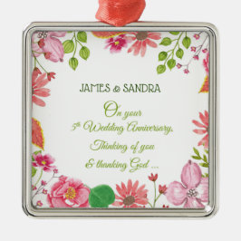 Ornamento De Metal Flores do 5 religioso