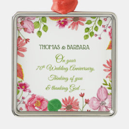 Ornamento De Metal Flores do 70 religioso