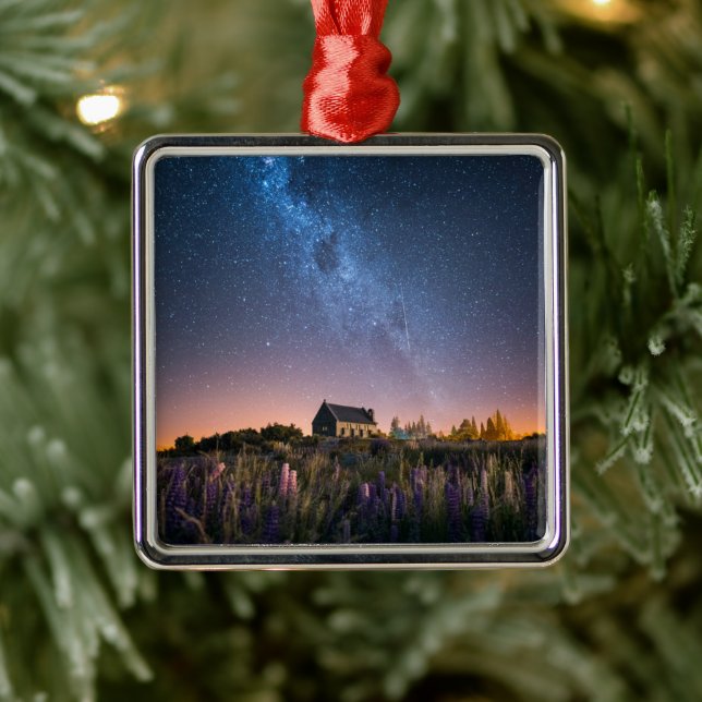 Ornamento De Metal Flores | Lupines Blooming Lake Tekapo Nova Zelândi (Árvore)