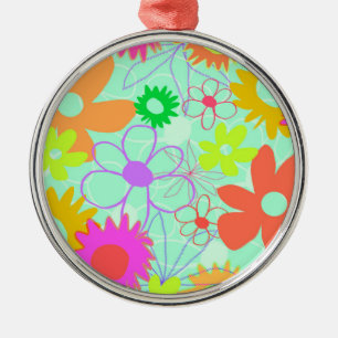 Ornamento De Metal Flores misturadas