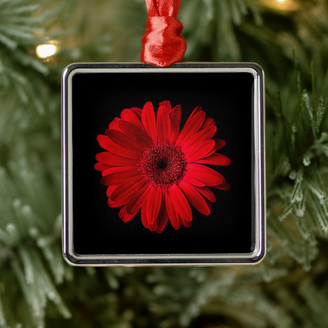 Ornamento De Metal Flores | Red Gerbera Daisy (Árvore)