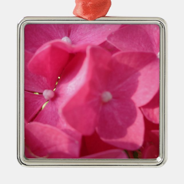 Ornamento De Metal flores rosa (Frente)