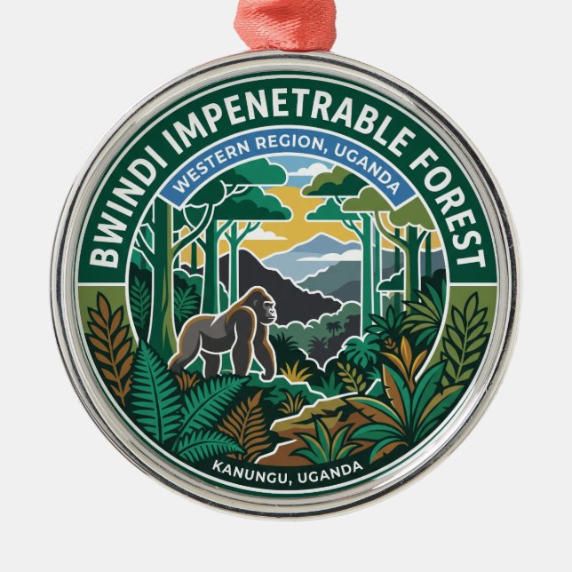 Ornamento De Metal Floresta de Bwindi Uganda (Frente)
