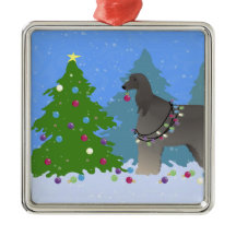 Floresta de natal decoradora de Hound Afegão