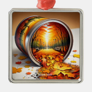 Ornamento De Metal Floresta de Tin de outono Fantasy