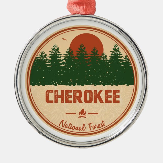 Ornamento De Metal Floresta Nacional Cherokee (Frente)