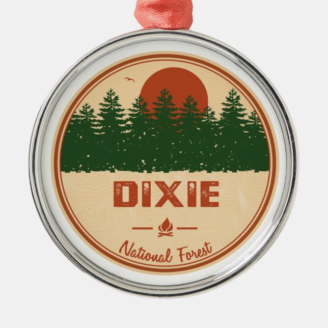 Ornamento De Metal Floresta Nacional Dixie (Frente)