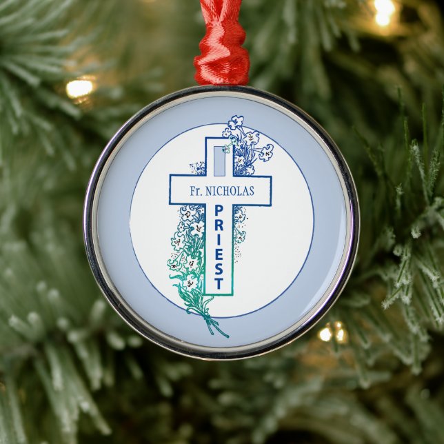 Ornamento De Metal Florestas Cruzadas do Padre Personalizadas (Árvore)