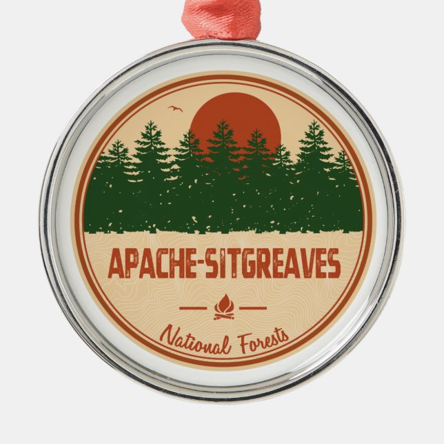 Ornamento De Metal Florestas Nacionais Apache-Sitgreaves (Frente)