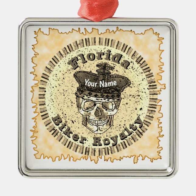 Ornamento De Metal Florida Biker  (Frente)