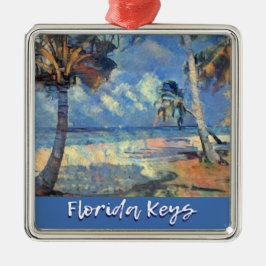 Ornamento De Metal Florida Keys pintou a cena da praia