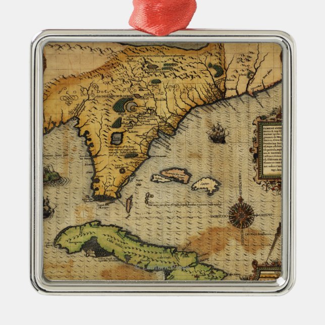 Ornamento De Metal FloridaPanoramic MapFlorida (Frente)